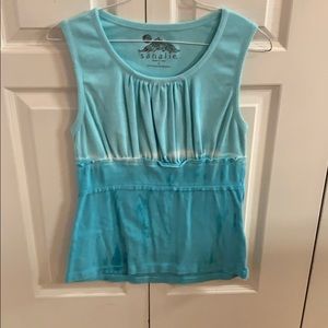 Turquoise knit sleeveless top